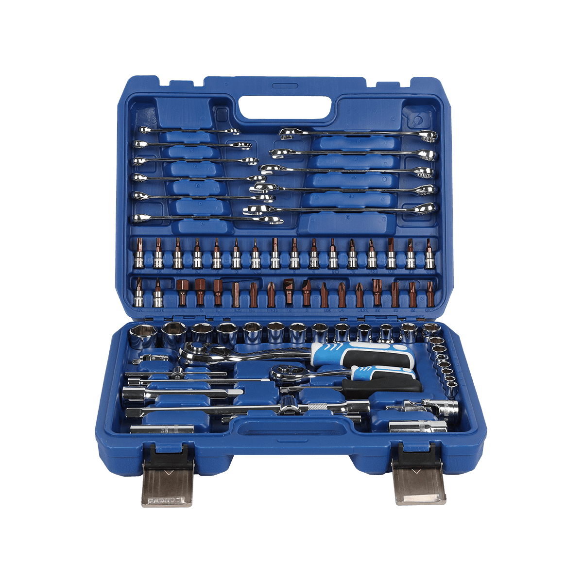 78pcs 1/2''&1/4'&'3/8'' Drive Socket Set Ratchet Wrench Handle Set Automotive Tool Kit เครื่องมือซ่อมรถยนต์