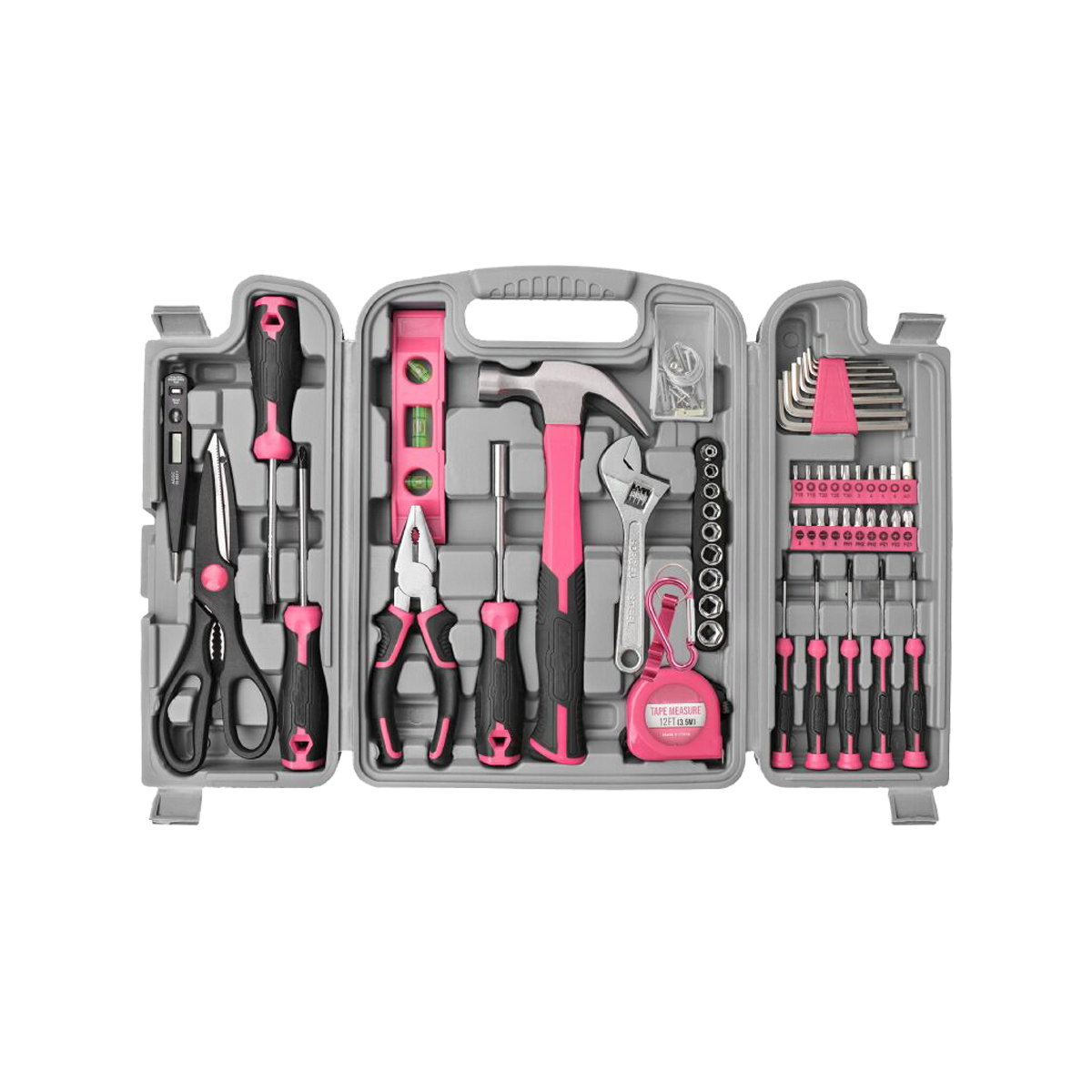 56pcs Pink Home Tool Kit Basic Hand Tools Box Repairs Complete Tool Set for Women. 56pcs Pink Home Tool Kit Basic Hand Tools Box Repairs Complete Tool Set for Women